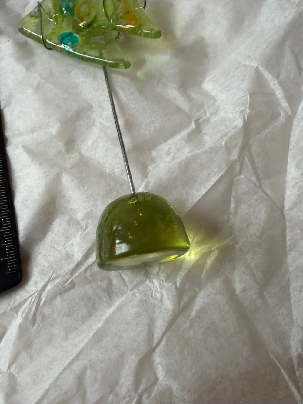 Handcrafted Green Glass Fish Décor - Set of 2